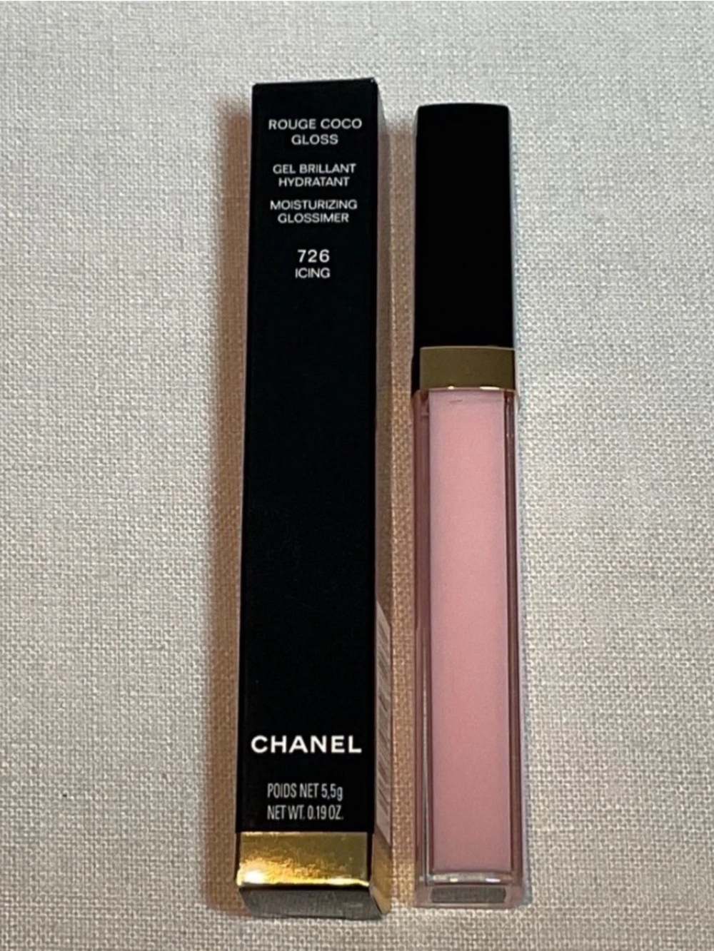 Chanel Rouge Coco Gloss Lip Gloss — 726 Icing (Light Pink) NIB